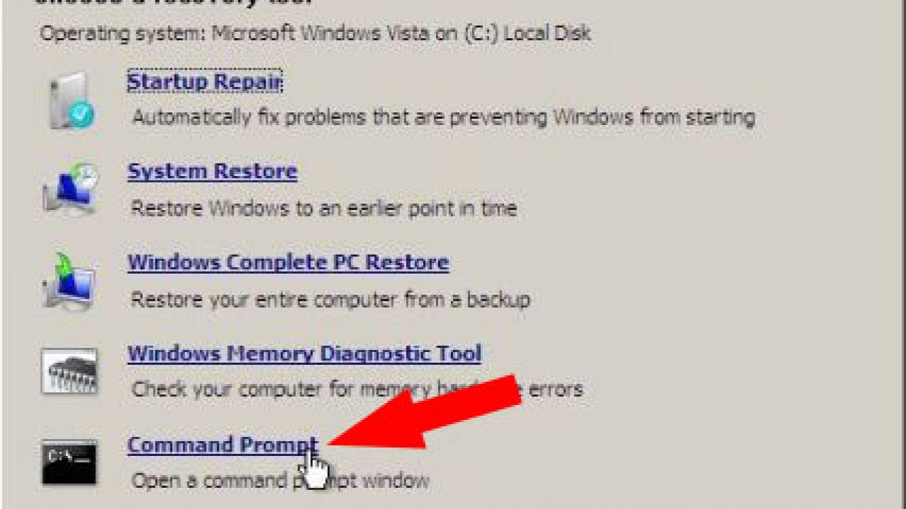Windows vista startup repair disc